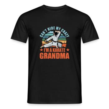 Ich kann meinen Wahnsinn nicht verbergen: Ich bin eine Karate-Oma - Männer T-Shirt - Schwarz - Vorne - AI Model Male 178 light (178cm)