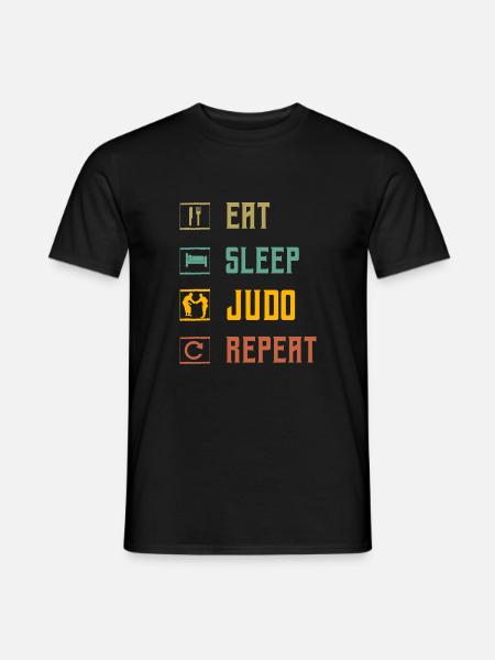 Manger Dormir Judo Répéter - T-shirt homme - noir