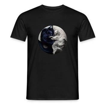 Yin Yang Schwarz Weiß - Männer T-Shirt - Schwarz - Vorne - AI Model Male 178 light (178cm)
