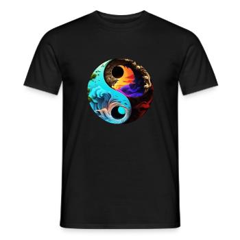 Yin Yang - Männer T-Shirt - Schwarz - Vorne - AI Model Male 178 light (178cm)