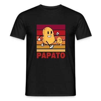 Papa Papato Vater und Sohn Kartoffel Geschenk - Männer T-Shirt - Schwarz - Vorne - AI Model Male 178 light (178cm)