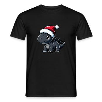 Dinosaure stégosaure Noël - T-shirt homme - noir - Devant - AI Model Male 178 light (178cm)