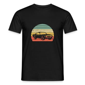 Cadeau de voiture classique vintage voiture V8 Muscle - T-shirt homme - noir - Devant - AI Model Male 178 light (178cm)