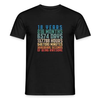 Cadeau adulte anniversaire 18 ans - T-shirt homme - noir - Devant - AI Model Male 178 light (178cm)