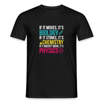 Cadeau étudiant biologie physique chimie - T-shirt homme - noir - Devant - AI Model Male 178 light (178cm)
