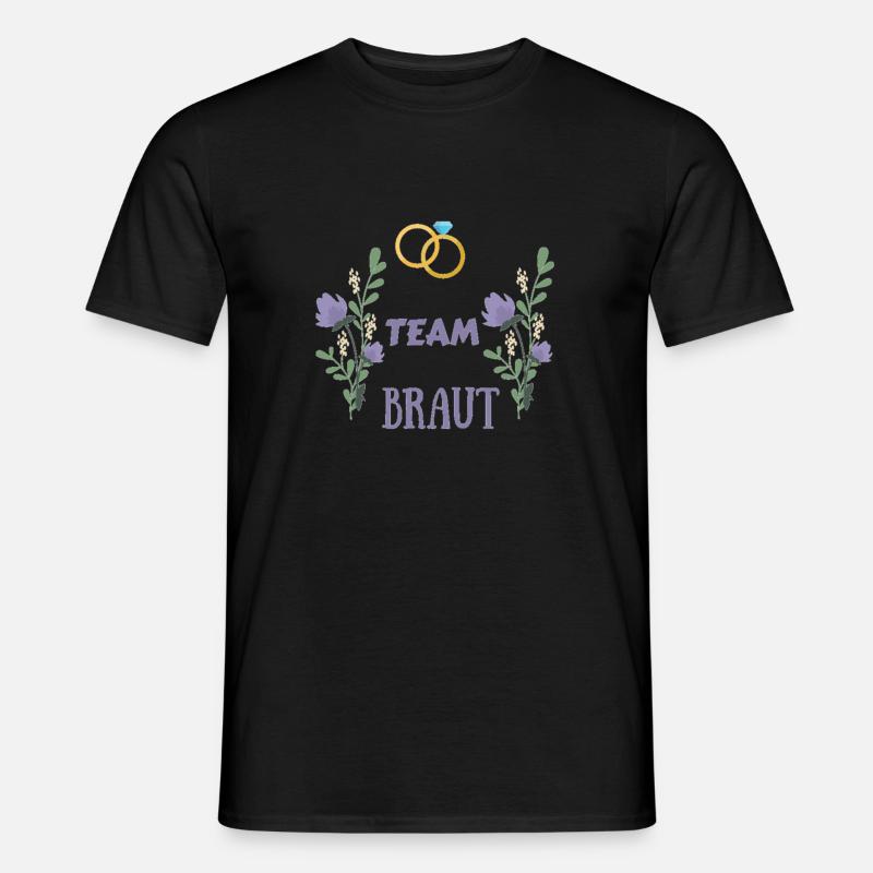 Team Braut Ehering Bride Junggesellin - Männer T-Shirt - Schwarz