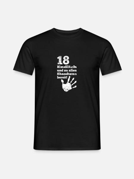 Anniversaire de 18 ans en disant cadeau d'empreinte - T-shirt homme - noir