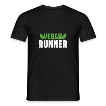 Vegan Runner Run Marathon Sport Gift - Men's T-Shirt - black - Front - AI Model Male 178 light (178cm)
