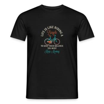 Bicycle Motivation Spruch Fahrrad Geschenk - Männer T-Shirt - Schwarz - Vorne - AI Model Male 178 light (178cm)