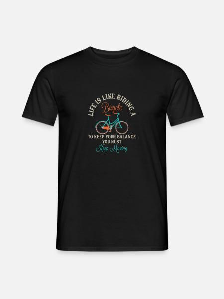Motywacja rowerowa z upominkami na rowerze - Mænd T-shirt - sort
