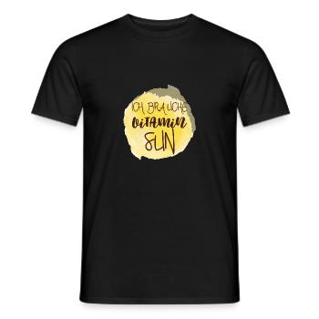 Vitamin Sun Spruch Sommer Sonne Geschenk - Männer T-Shirt - Schwarz - Vorne - AI Model Male 178 light (178cm)