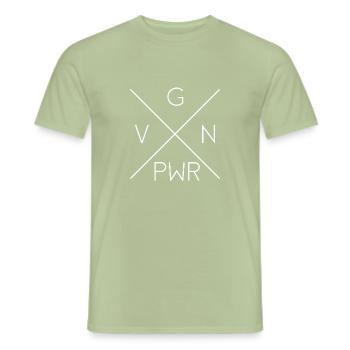 Vegan Power Vegan Meat Free Gift - Men's T-Shirt - sage - Front - AI Model Male 178 light (178cm)