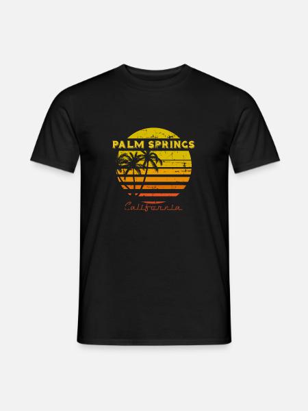Cadeau vintage de style Palm Springs en Californie - T-shirt homme - noir