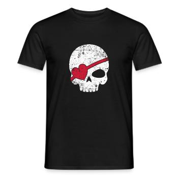 Cadeau de crâne pirate cache-œil pirate - T-shirt homme - noir - Devant - AI Model Male 178 light (178cm)