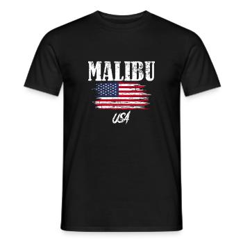 USA Fahne Malibu Urlaub Sommer Geschenk - Männer T-Shirt - Schwarz - Vorne - AI Model Male 178 light (178cm)