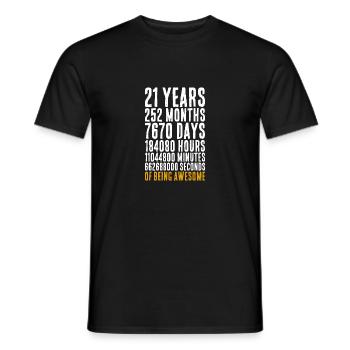21 years old math saying birthday gift - Men's T-Shirt - black - Front - AI Model Male 178 light (178cm)