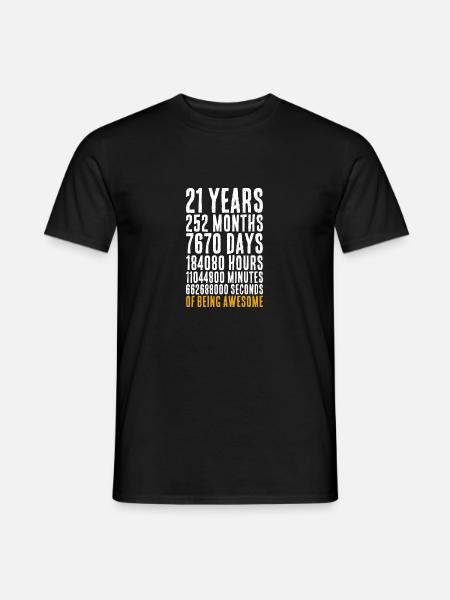 21 years old math saying birthday gift - Men's T-Shirt - black
