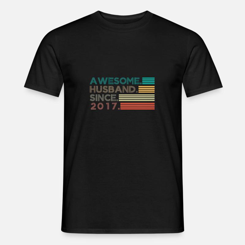 Awesome Husband since 2017 Geschenk - Männer T-Shirt - Schwarz