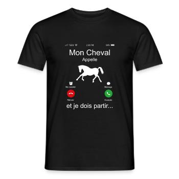 Mon Cheval Appelle Et Je Dois Partir - T-shirt homme - noir - Devant - AI Model Male 178 light (178cm)