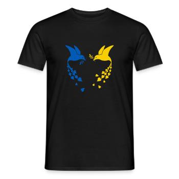 Ukraine Colombe de la paix de la paix - T-shirt homme - noir - Devant - AI Model Male 178 light (178cm)