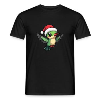 Hummingbird Bird Christmas - Men's T-Shirt - black - Front - AI Model Male 178 light (178cm)