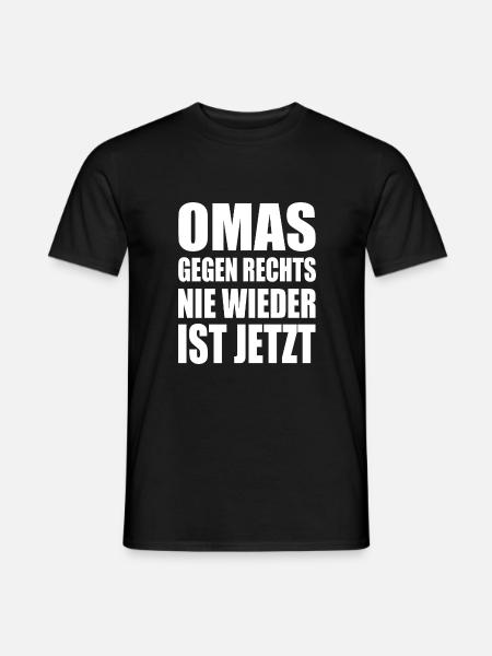 Omas gegen rechts - Männer T-Shirt - Schwarz
