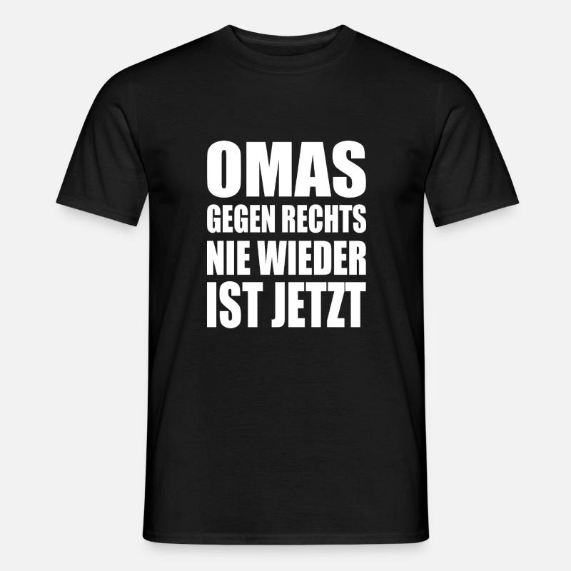 Omas gegen rechts - Männer T-Shirt - Schwarz