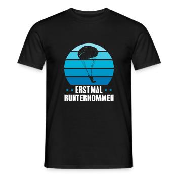 Fallschirm Erstmal Runterkommen Fallschirmspringer - Männer T-Shirt - Schwarz - Vorne - AI Model Male 178 light (178cm)