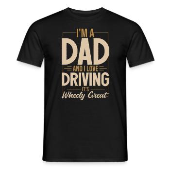 Ich bin Vater und ich liebe Autofahren | Wortspiel Lover Dad Witz - Männer T-Shirt - Schwarz - Vorne - AI Model Male 178 light (178cm)