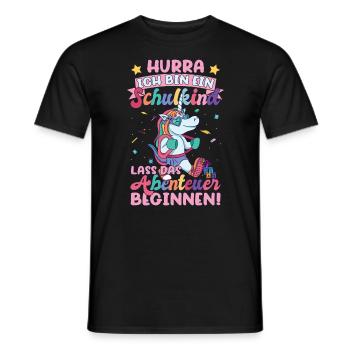 Ich bin ein Schulkind Einhorn - Männer T-Shirt - Schwarz - Vorne - AI Model Male 178 light (178cm)