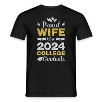 Fière épouse d’un étudiant diplômé de l’université 2024 - T-shirt homme - noir - Devant - AI Model Male 178 light (178cm)