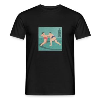 Sumo lutteur dans le ring - T-shirt homme - noir - Devant - AI Model Male 178 light (178cm)