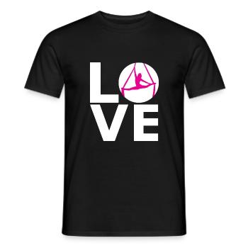 Aerial Silks - Silklove - Aerialist - vertical wipe - Men's T-Shirt - black - Front - AI Model Male 178 light (178cm)