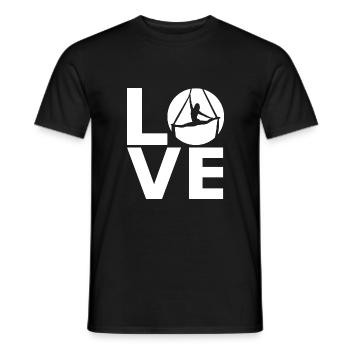 Aerial Silks - Silklove - Aerialist - Vertikaltuch - Männer T-Shirt - Schwarz - Vorne - AI Model Male 178 light (178cm)
