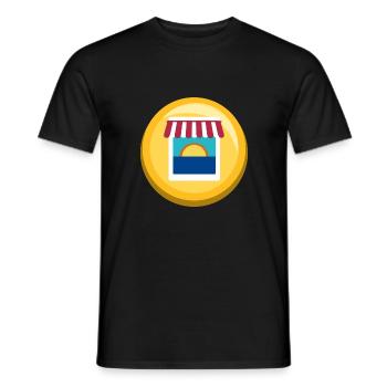 Sunset Market Sticker - Männer T-Shirt - Schwarz - Vorne - AI Model Male 178 light (178cm)
