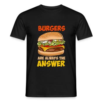 Burgers Are Always The Answer - Men's T-Shirt - black - Front - AI Model Male 178 light (178cm)
