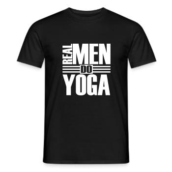 Real men do Yoga - Männer T-Shirt - Schwarz - Vorne - AI Model Male 178 light (178cm)