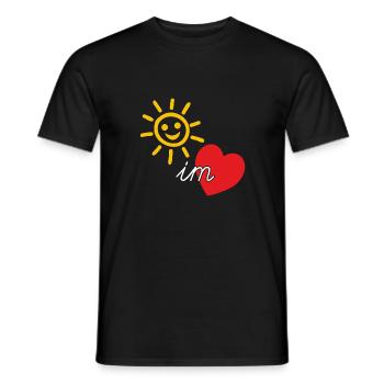 Sonne im Herzen, Sommer, Fröhlichkeit, Güte - Männer T-Shirt - Schwarz - Vorne - AI Model Male 178 light (178cm)