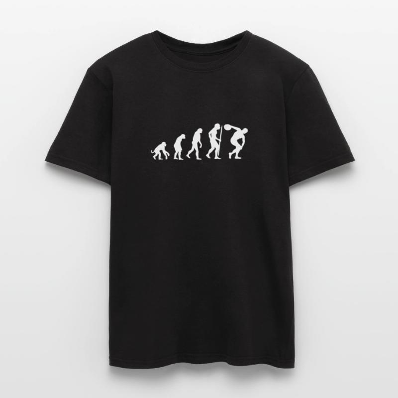 Evolution discus jeter athlète discus thrower T-shirt homme