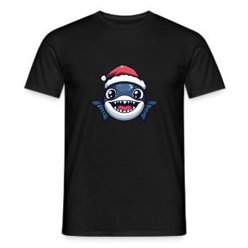 Noël de poisson piranha - T-shirt homme - noir - Devant - AI Model Male 178 light (178cm)