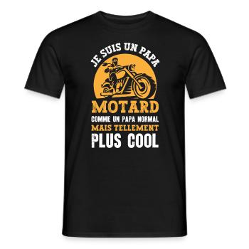 je suis un papa motard - T-shirt homme - noir - Devant - AI Model Male 178 light (178cm)