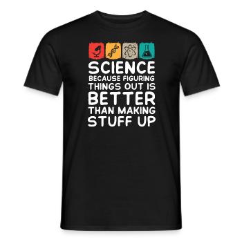 Science is Real - Men's T-Shirt - black - Front - AI Model Male 178 light (178cm)
