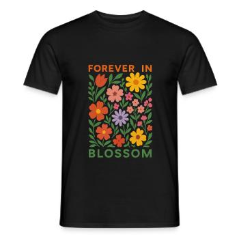 Forever in Blossom - Floral Design - Men's T-Shirt - black - Front - AI Model Male 178 light (178cm)
