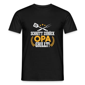Schritt zurück Opa grillt Grillen Vatertag - Männer T-Shirt - Schwarz - Vorne - AI Model Male 178 light (178cm)