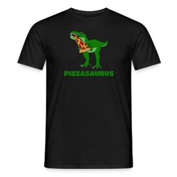 Pizza Quote, Pizzasaurus, Dinosaur Lover - Men's T-Shirt - black - Front - AI Model Male 178 light (178cm)