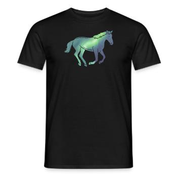 Iceland Icelandic Horse Icelandic Horse Northern Lights - Men's T-Shirt - black - Front - AI Model Male 178 light (178cm)