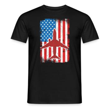Flugzeuge 4. Juli USA - Männer T-Shirt - Schwarz - Vorne - AI Model Male 178 light (178cm)