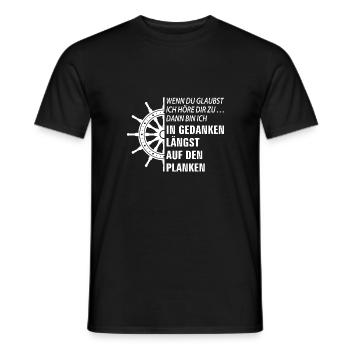 In Gedanken auf den Planken - Seefahrerspruch - Männer T-Shirt - Schwarz - Vorne - AI Model Male 178 light (178cm)