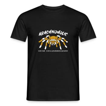 Arachnoholic Spiderfan ich liebe Spinnen - Männer T-Shirt - Schwarz - Vorne - AI Model Male 178 light (178cm)