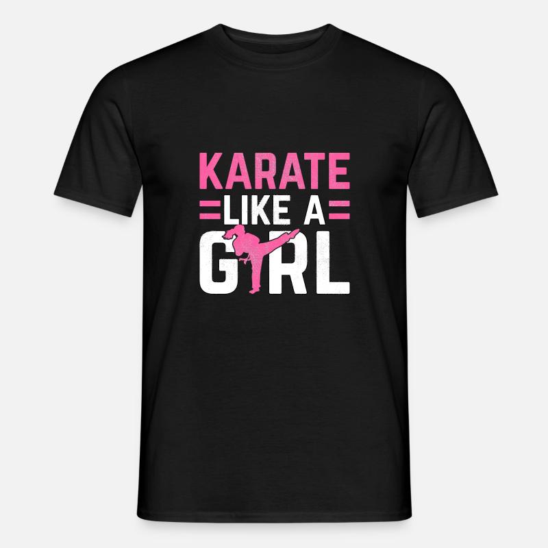 Karate wie ein Mädchen - Männer T-Shirt - Schwarz